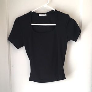 BOGO Newport Black Stretch short sleeve top sz sm